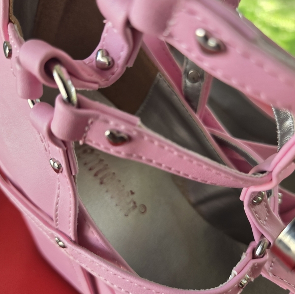 Demonia Pink Poison lock heart Platform Shoes Goth Alt Kawaii Retro Spooky - Picture 12 of 16